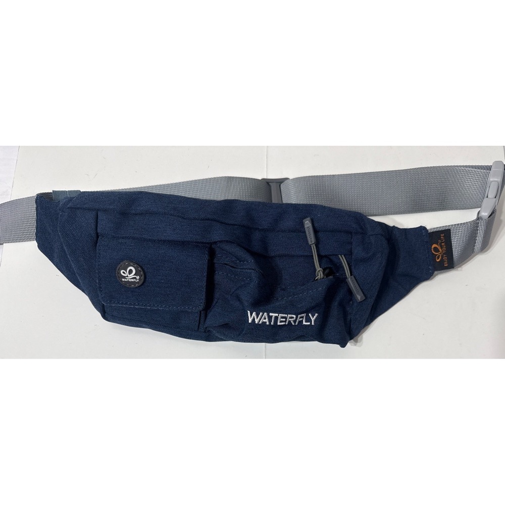 Water Resistant Fanny Pack Waist Pouch Slim Adjust Belt Bag 4 Pockets Navy‎ Blue